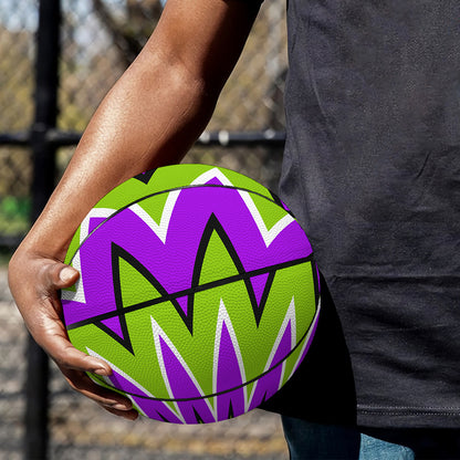 Green Flower Moving Optical Illusion Basketball