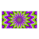 Green Flower Moving Optical Illusion Beach Towel