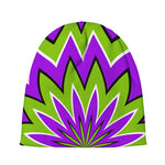 Green Flower Moving Optical Illusion Beanie