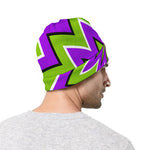 Green Flower Moving Optical Illusion Beanie