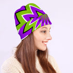 Green Flower Moving Optical Illusion Beanie