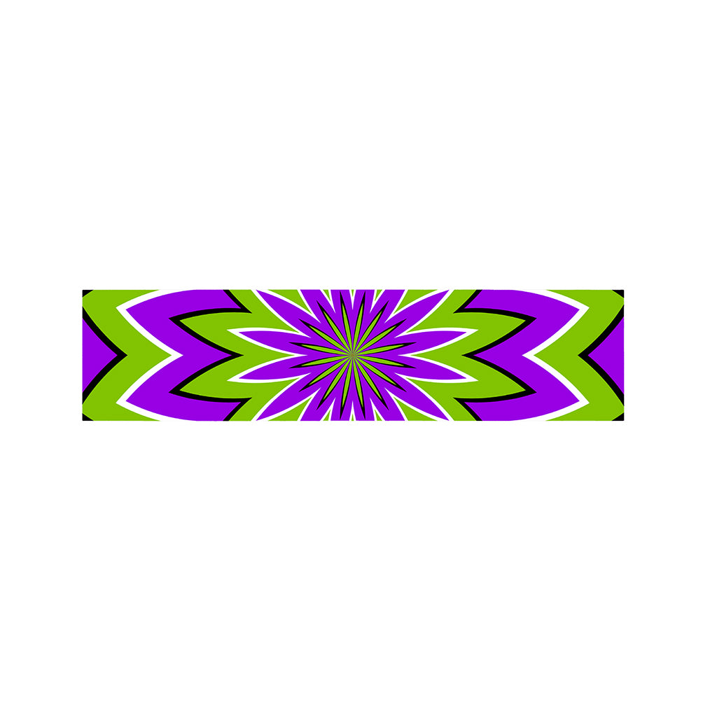 Green Flower Moving Optical Illusion Bed Runner