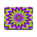 Green Flower Moving Optical Illusion Bifold Wallet