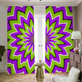 Green Flower Moving Optical Illusion Dimout Pencil Pleat Curtains