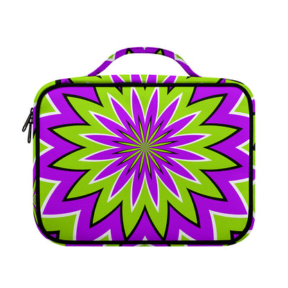 Green Flower Moving Optical Illusion Briefcase Bible Bag