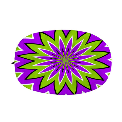 Green Flower Moving Optical Illusion Car Side Mirror Covers
