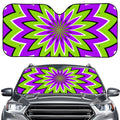 Green Flower Moving Optical Illusion Car Windshield Sun Shade