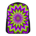Green Flower Moving Optical Illusion Casual Backpack
