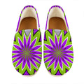 Green Flower Moving Optical Illusion Casual Shoes