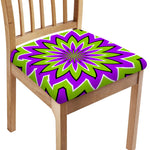 Green Flower Moving Optical Illusion Chair Cushion Cover