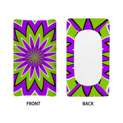 Green Flower Moving Optical Illusion Changing Pad Cover