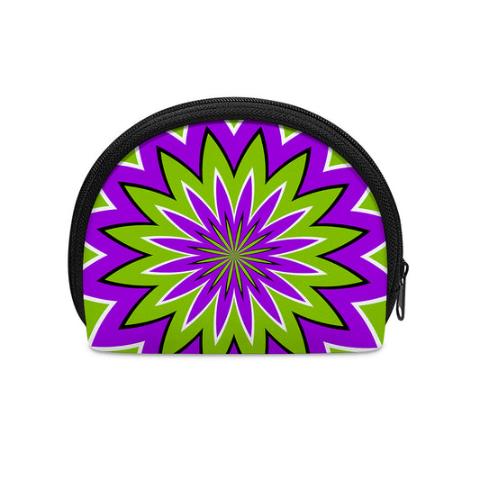 Green Flower Moving Optical Illusion Coin Purse