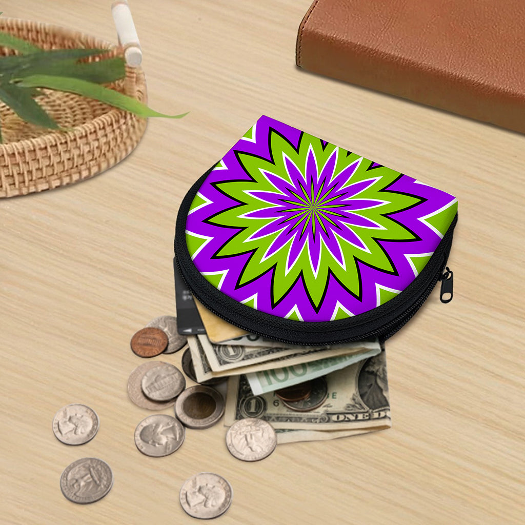 Green Flower Moving Optical Illusion Coin Purse