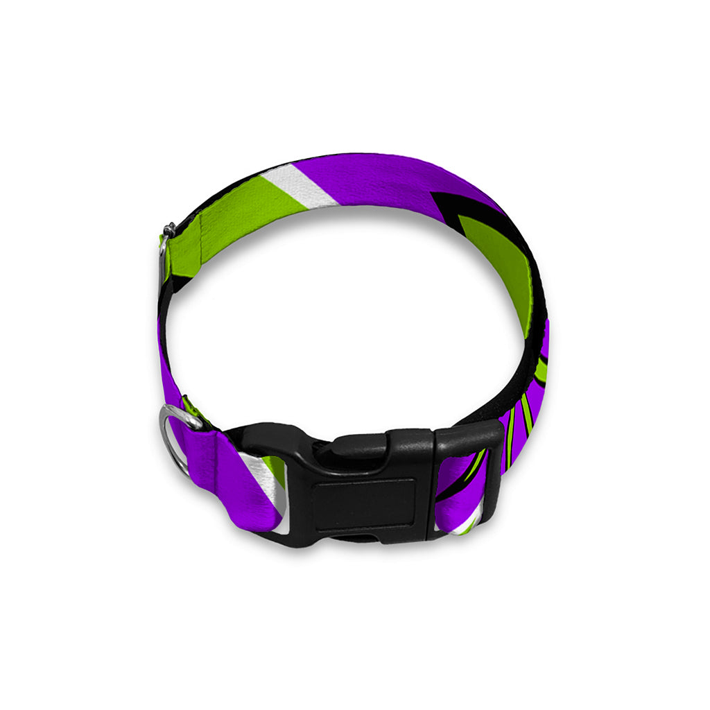 Green Flower Moving Optical Illusion Dog Collar