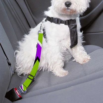Green Flower Moving Optical Illusion Dog Seat Belt