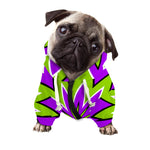 Green Flower Moving Optical Illusion Dog Zip Up Hoodie