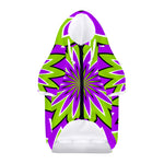 Green Flower Moving Optical Illusion Dog Zip Up Hoodie