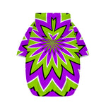 Green Flower Moving Optical Illusion Dog Zip Up Hoodie