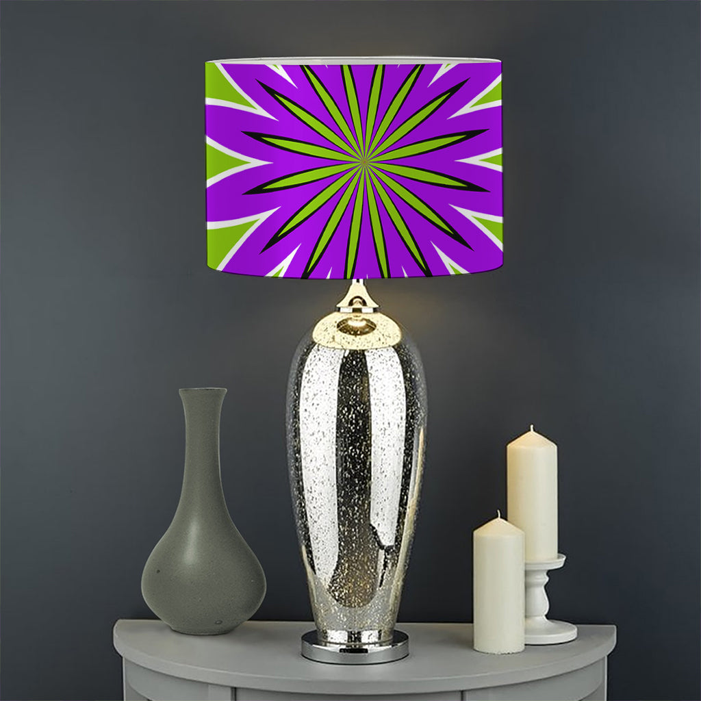 Green Flower Moving Optical Illusion Drum Lamp Shade