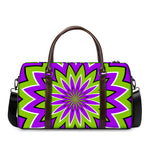 Green Flower Moving Optical Illusion Duffle Bag