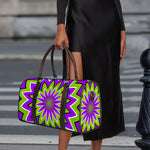 Green Flower Moving Optical Illusion Duffle Bag