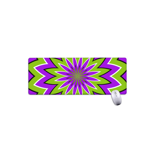 Green Flower Moving Optical Illusion Extended Mouse Pad