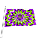 Green Flower Moving Optical Illusion Flag