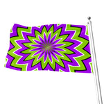 Green Flower Moving Optical Illusion Flag
