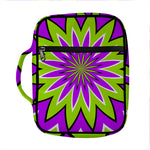 Green Flower Moving Optical Illusion Front Pocket Bible Bag