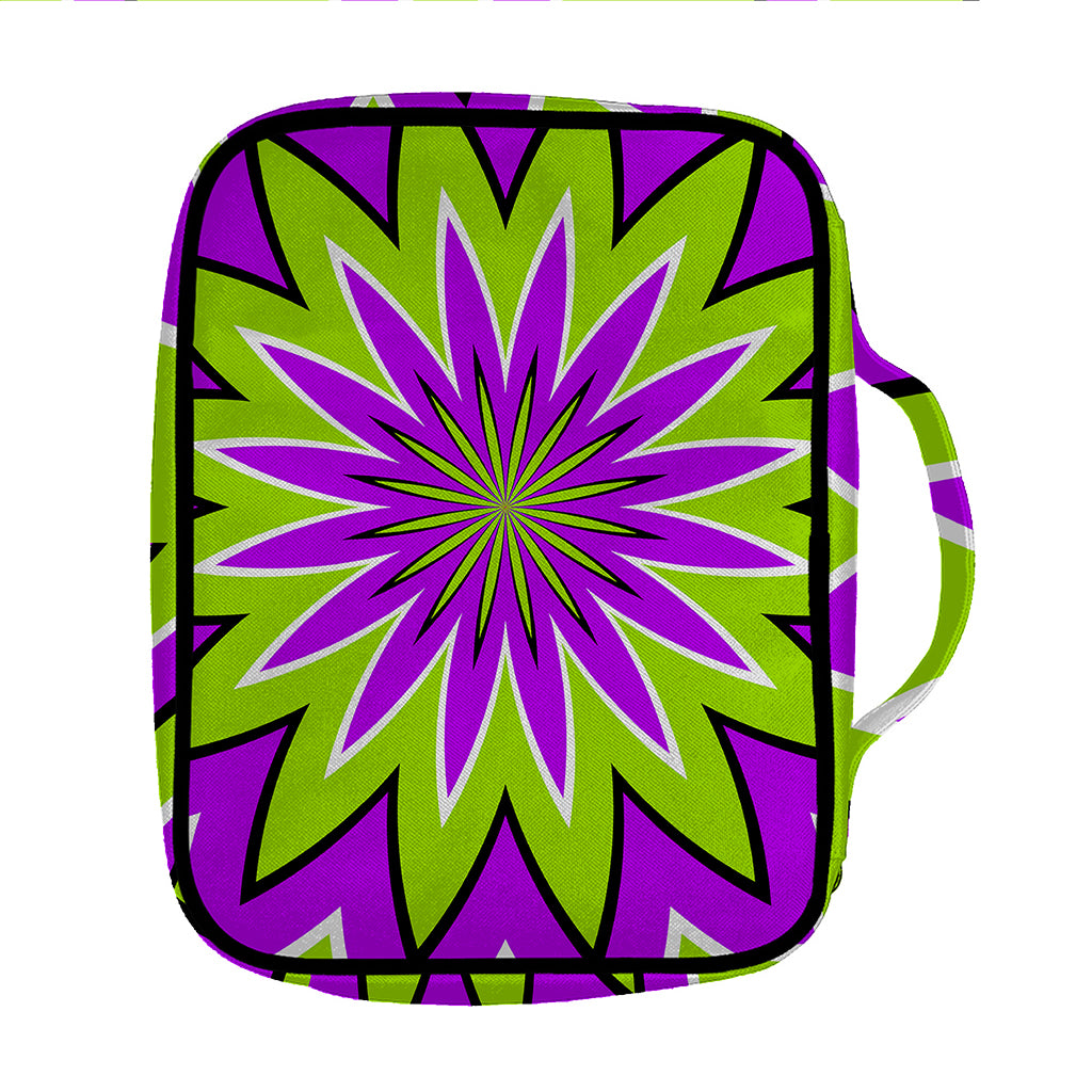 Green Flower Moving Optical Illusion Front Pocket Bible Bag