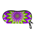 Green Flower Moving Optical Illusion Glasses Case