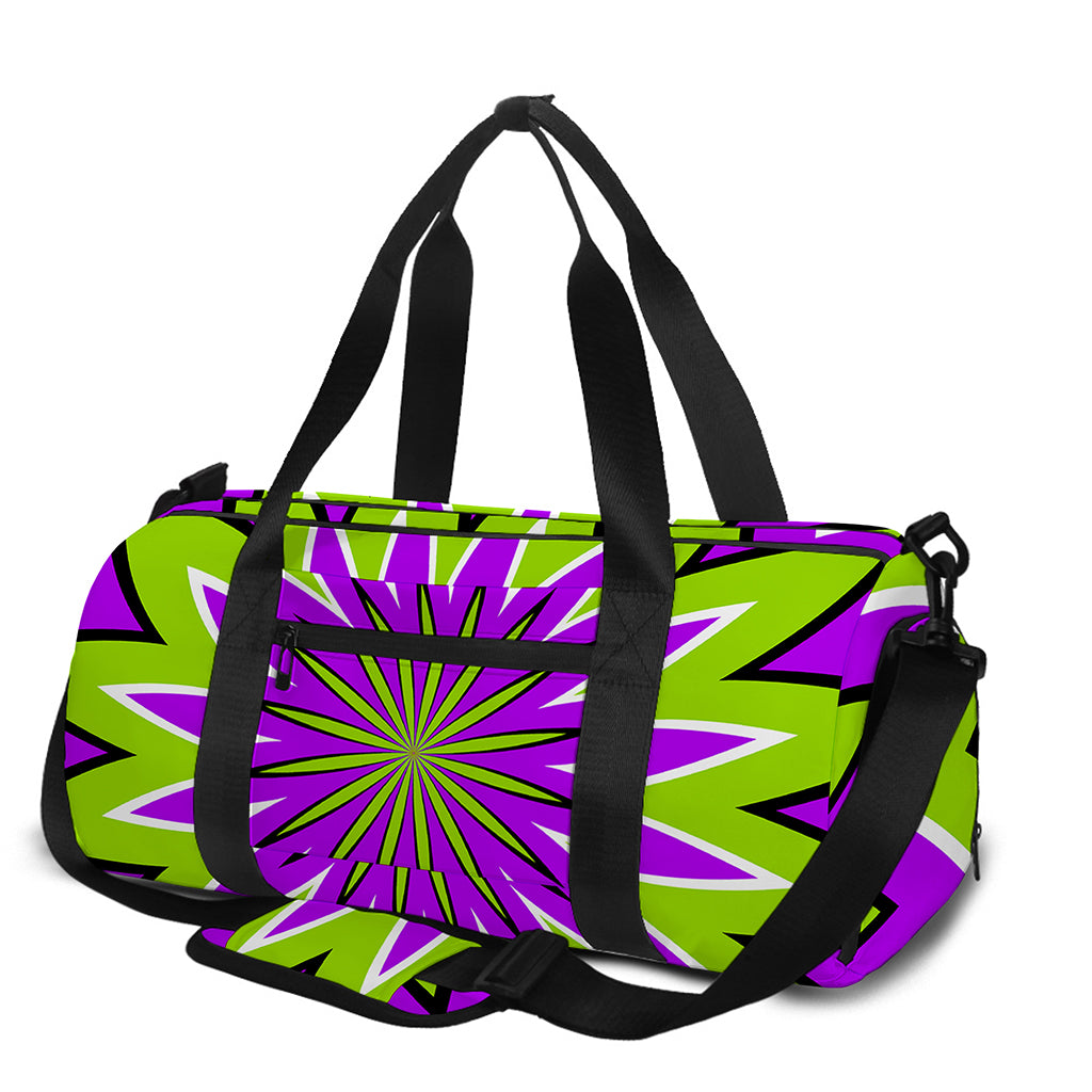 Green Flower Moving Optical Illusion Gym Bag
