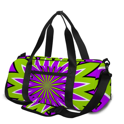 Green Flower Moving Optical Illusion Gym Bag