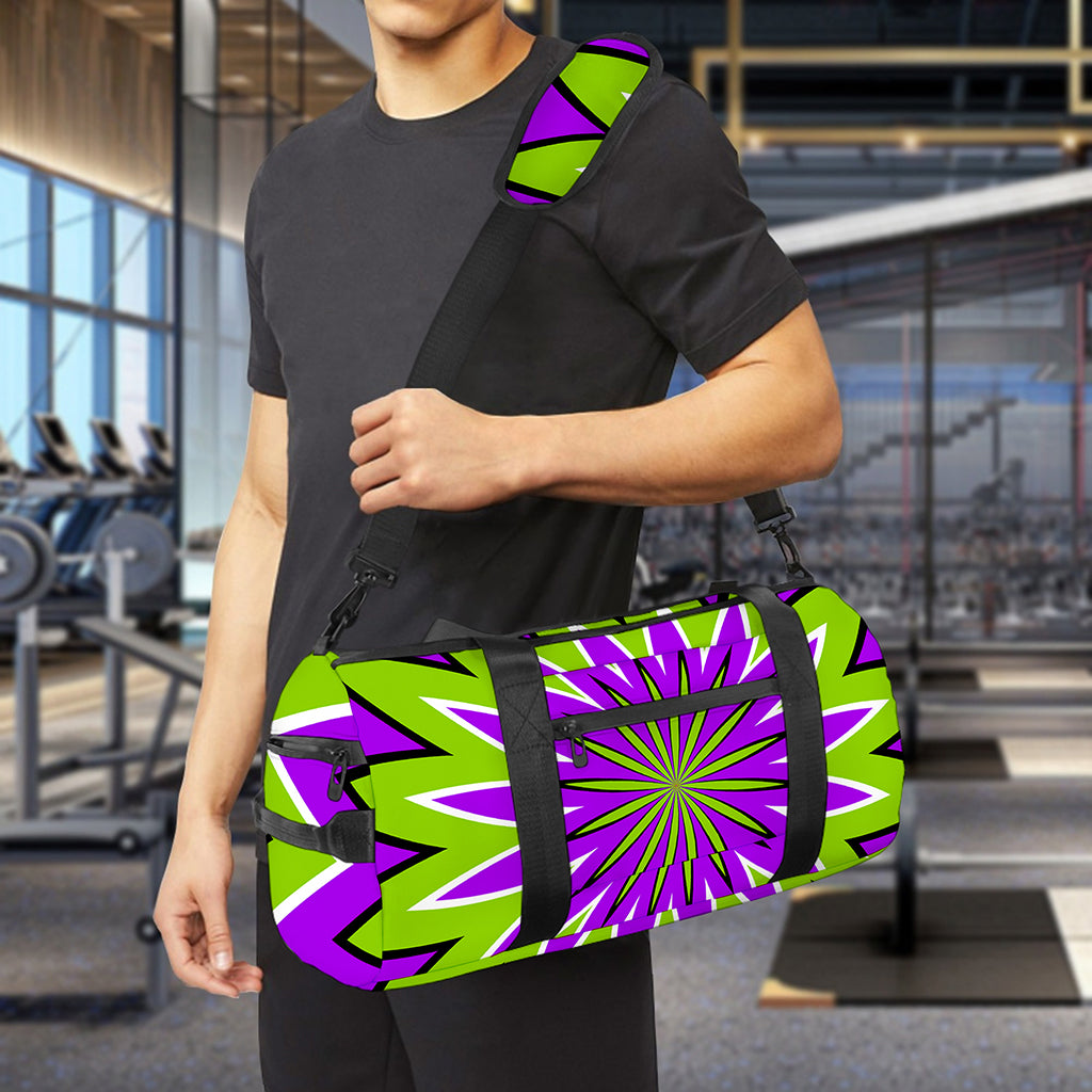 Green Flower Moving Optical Illusion Gym Bag