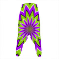 Green Flower Moving Optical Illusion Hammer Pants