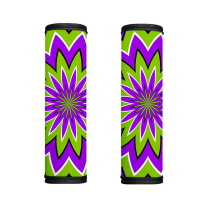 Green Flower Moving Optical Illusion Handle Covers