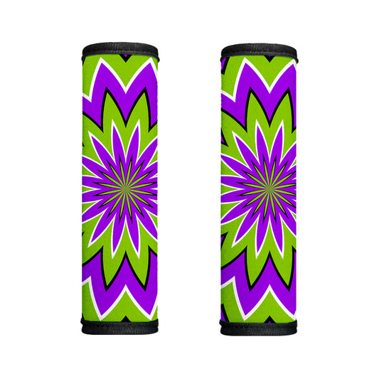 Green Flower Moving Optical Illusion Handle Covers