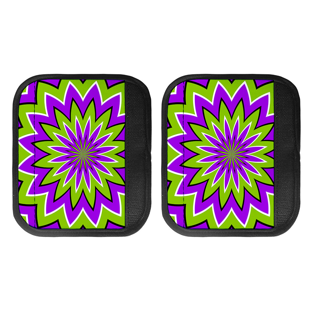 Green Flower Moving Optical Illusion Handle Covers