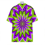 Green Flower Moving Optical Illusion Hawaiian Shirt