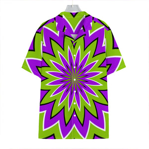 Green Flower Moving Optical Illusion Hawaiian Shirt