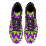 Green Flower Moving Optical Illusion High Top Leather Sneakers