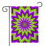 Green Flower Moving Optical Illusion House Flag