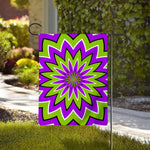 Green Flower Moving Optical Illusion House Flag