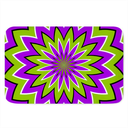Green Flower Moving Optical Illusion Indoor Door Mat