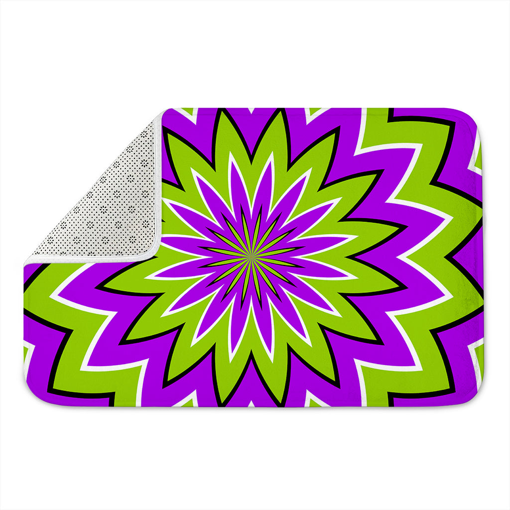Green Flower Moving Optical Illusion Indoor Door Mat