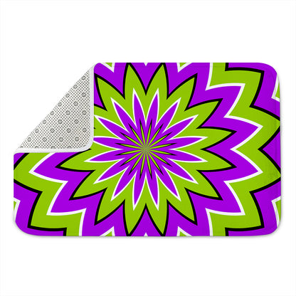 Green Flower Moving Optical Illusion Indoor Door Mat