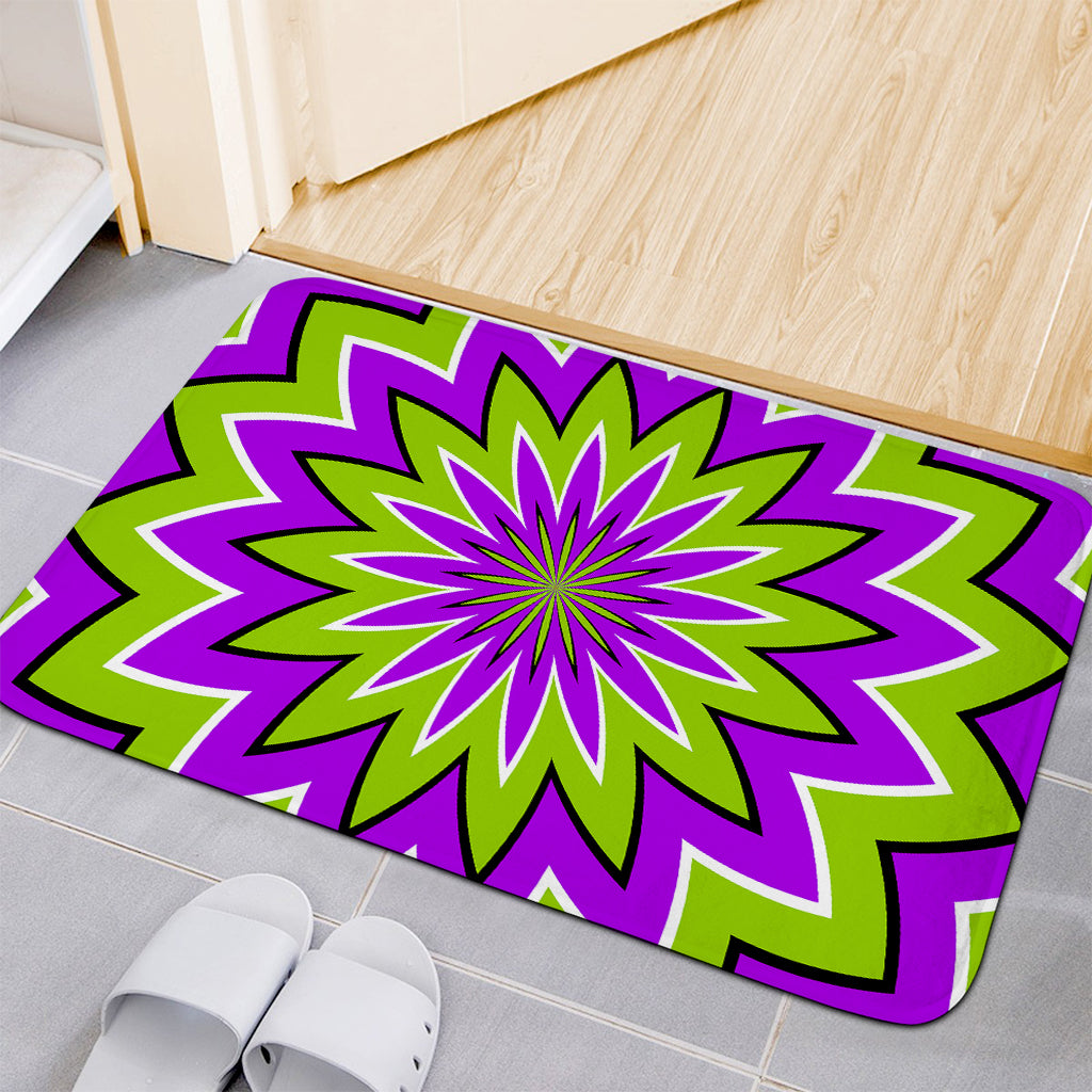 Green Flower Moving Optical Illusion Indoor Door Mat