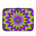 Green Flower Moving Optical Illusion Laptop Sleeve