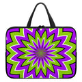 Green Flower Moving Optical Illusion Laptop Sleeve With Handle
