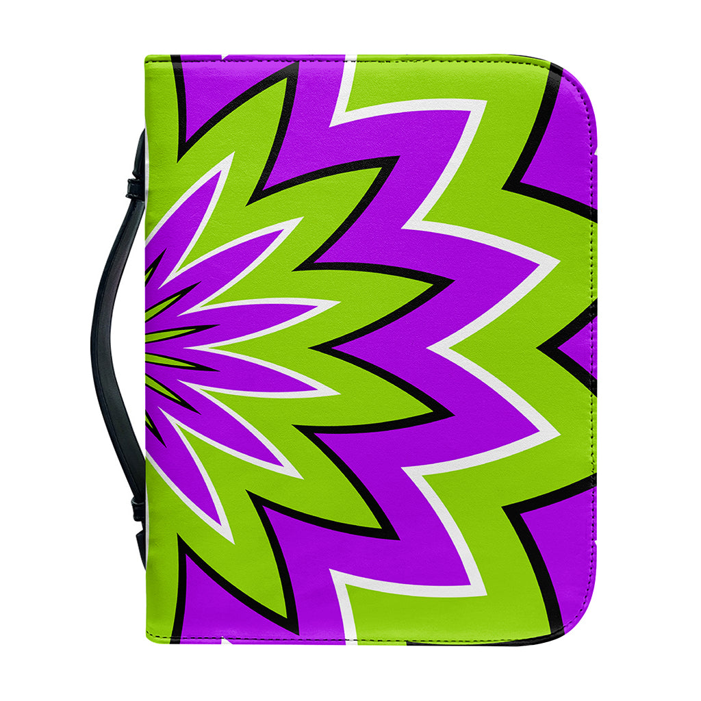 Green Flower Moving Optical Illusion Leather Bible Cover